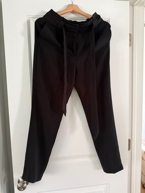 Express Black Women's Paperbag Belted Ankle Pants